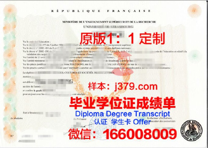 斯特拉斯堡大学斯特拉斯堡经济管理学院毕业证书图片(斯特拉斯堡大学英语授课)