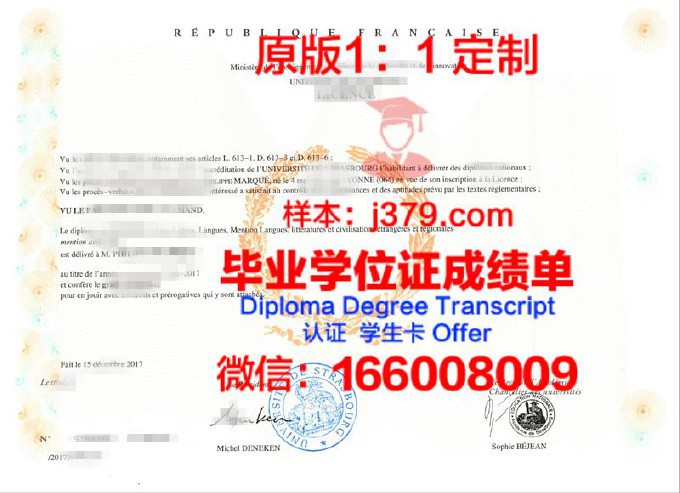 斯特拉斯堡管理学院硕士毕业证书样本(斯特拉斯堡大学留学费用)